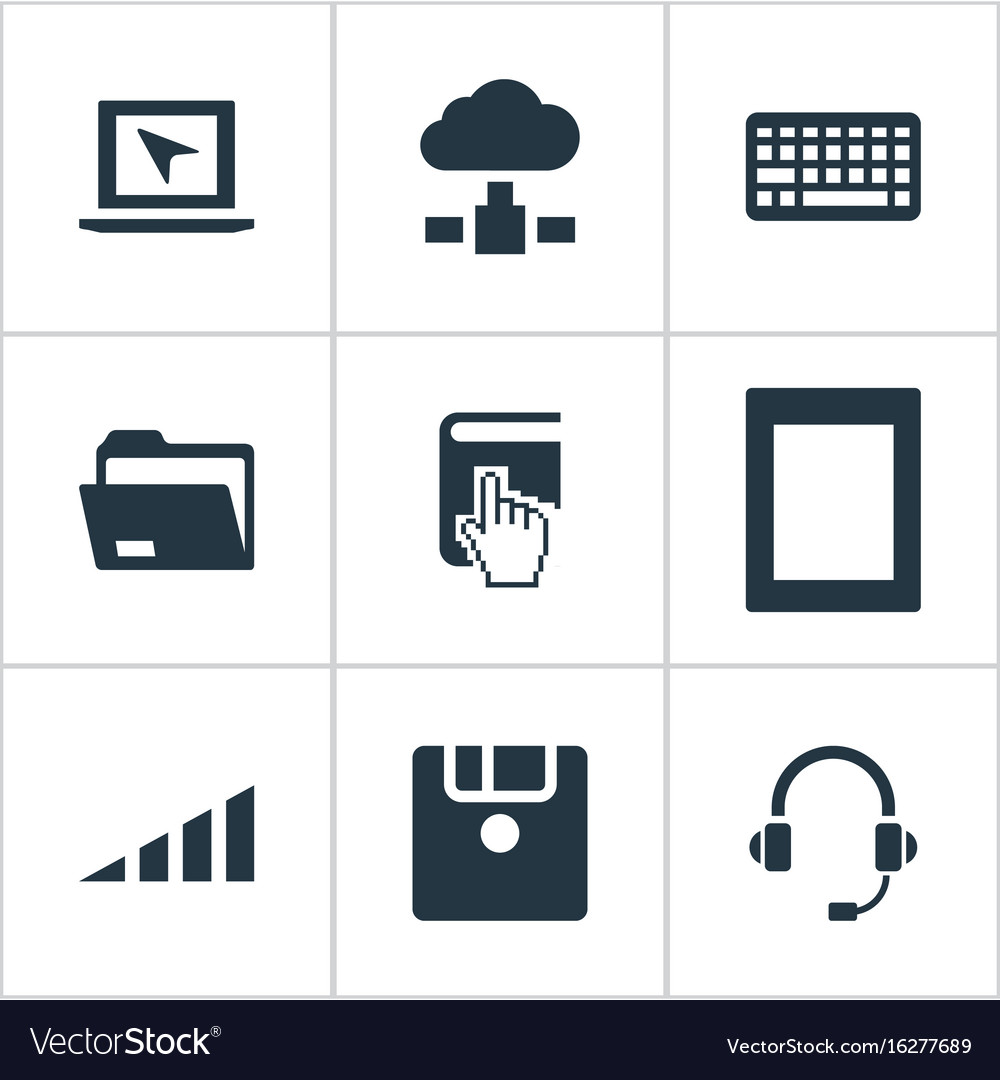 Set of simple computer icons