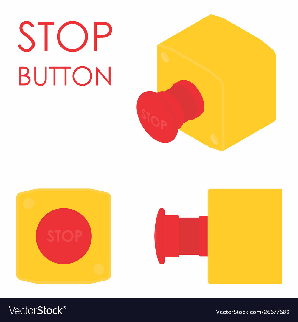 Stop button Royalty Free Vector Image - VectorStock