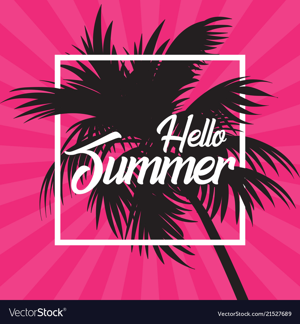 Summer sales card with palm tree leaves