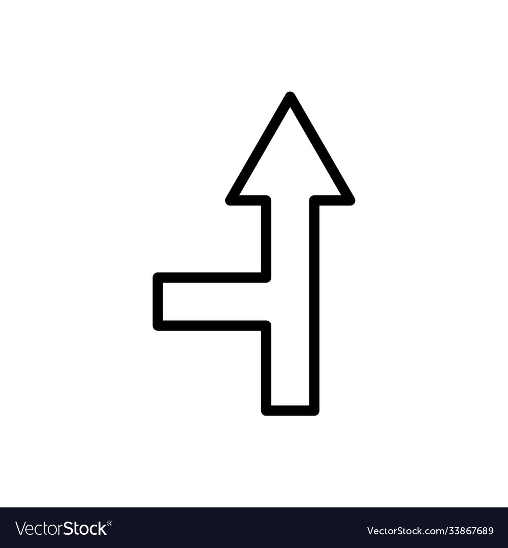 T-junction arrow line icon design template