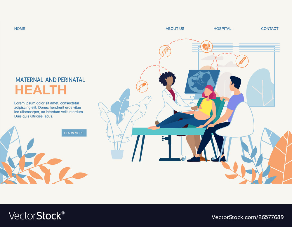 Website Banner Maternal And Perinatal Health Vector Image