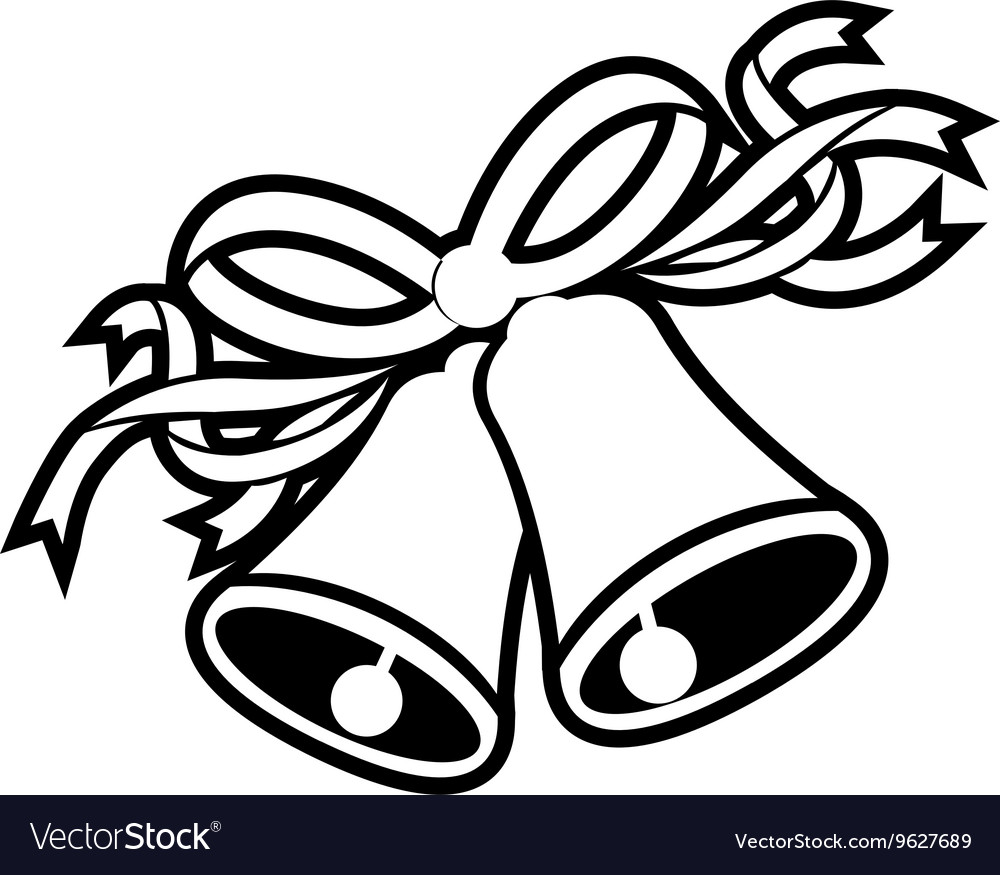 Wedding bells black Royalty Free Vector Image - VectorStock