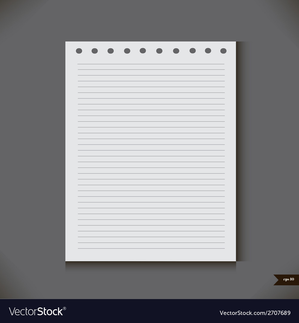 White notebook with lines