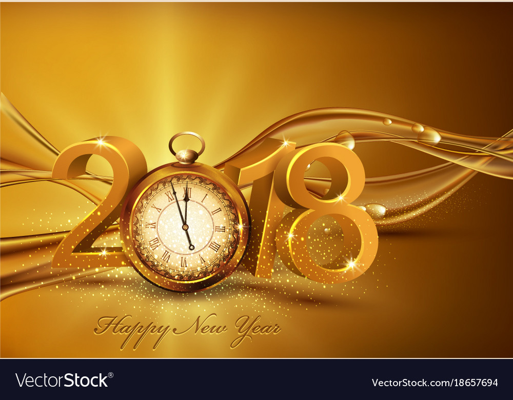 3d gold digits 2018 for the new year Royalty Free Vector