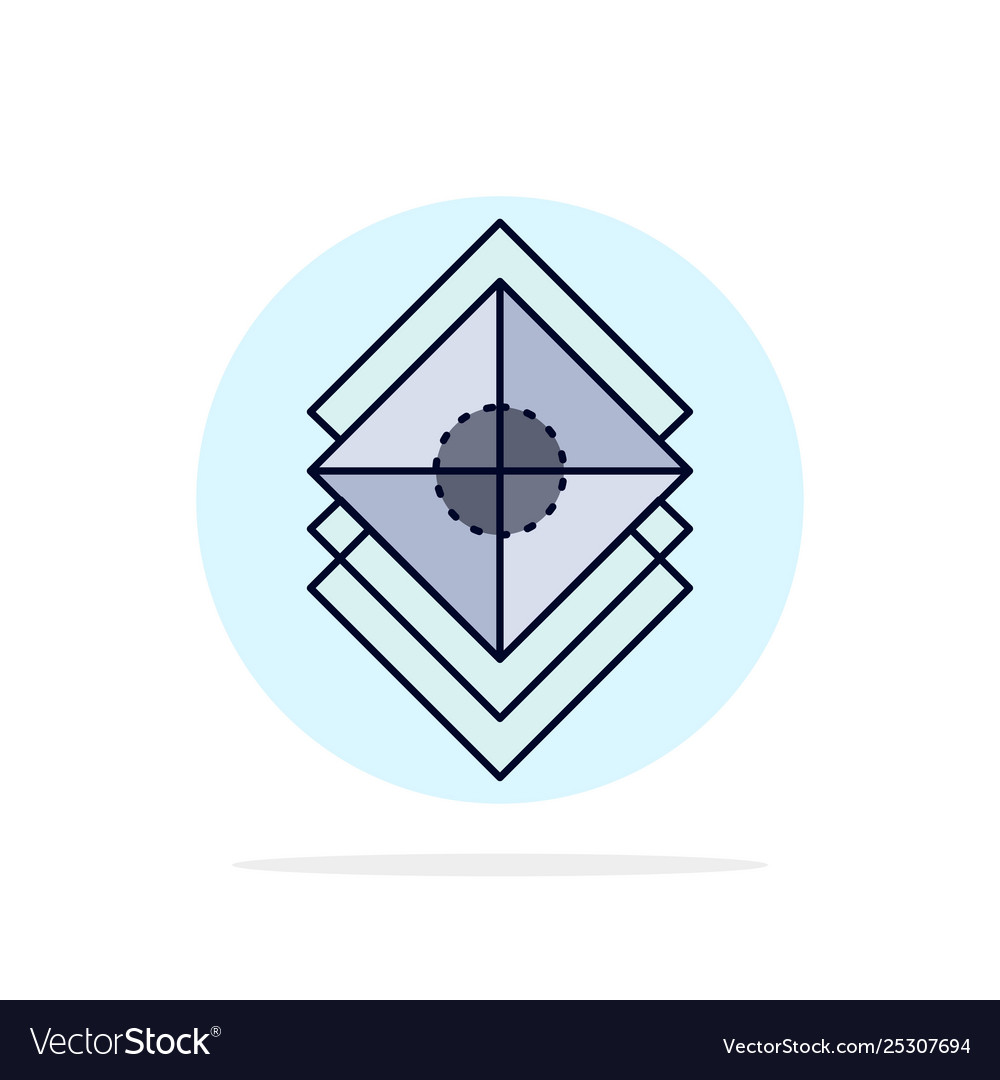 Arrange design layers stack layer flat color icon vector image Arrange design layers stack layer flat color icon