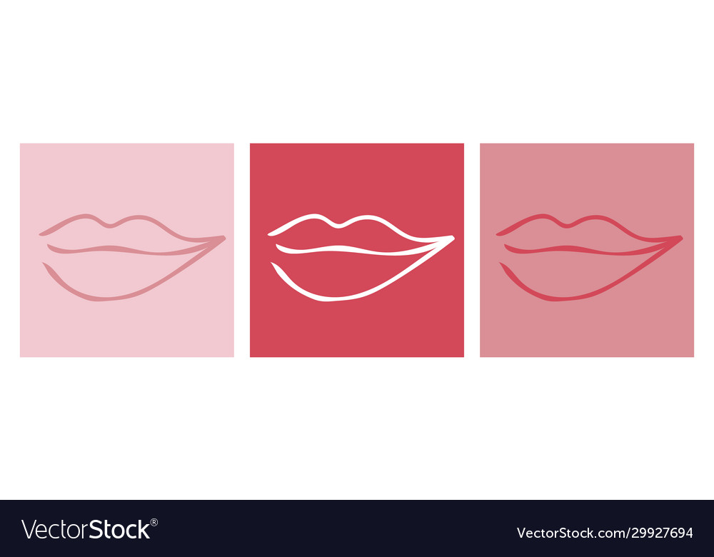 Beautiful girl s lips simple style outline Vector Image