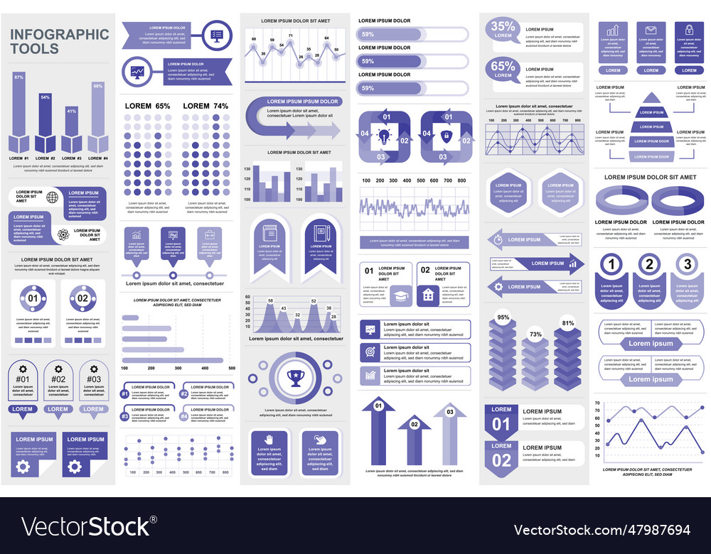Bundle infographic elements data visualization vector image Bundle infographic elements data visualization