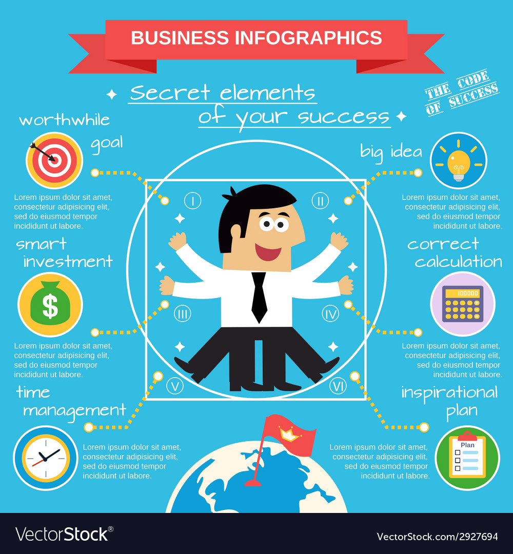 Business infographics set Royalty Free Vector Image