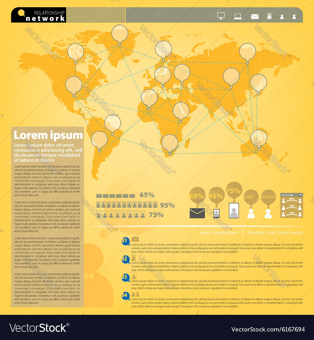 Infografiken präsentieren Beziehungsnetzwerk