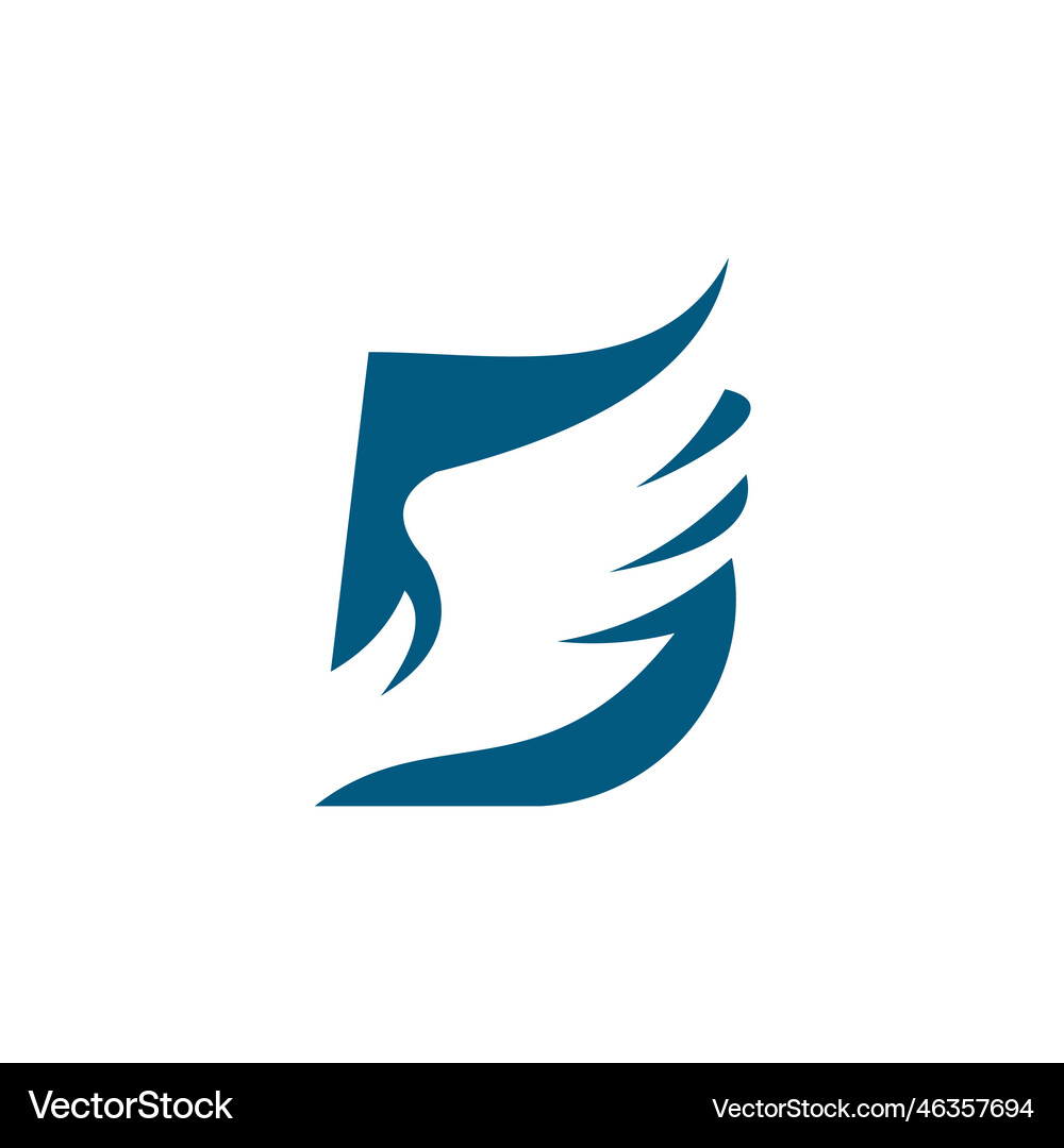 Initial d monogram letter alphabet with eagle Vector Image