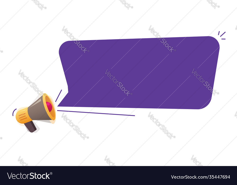Loudspeaker with bubble speech for copy space text vector image Loudspeaker with bubble speech for copy space text