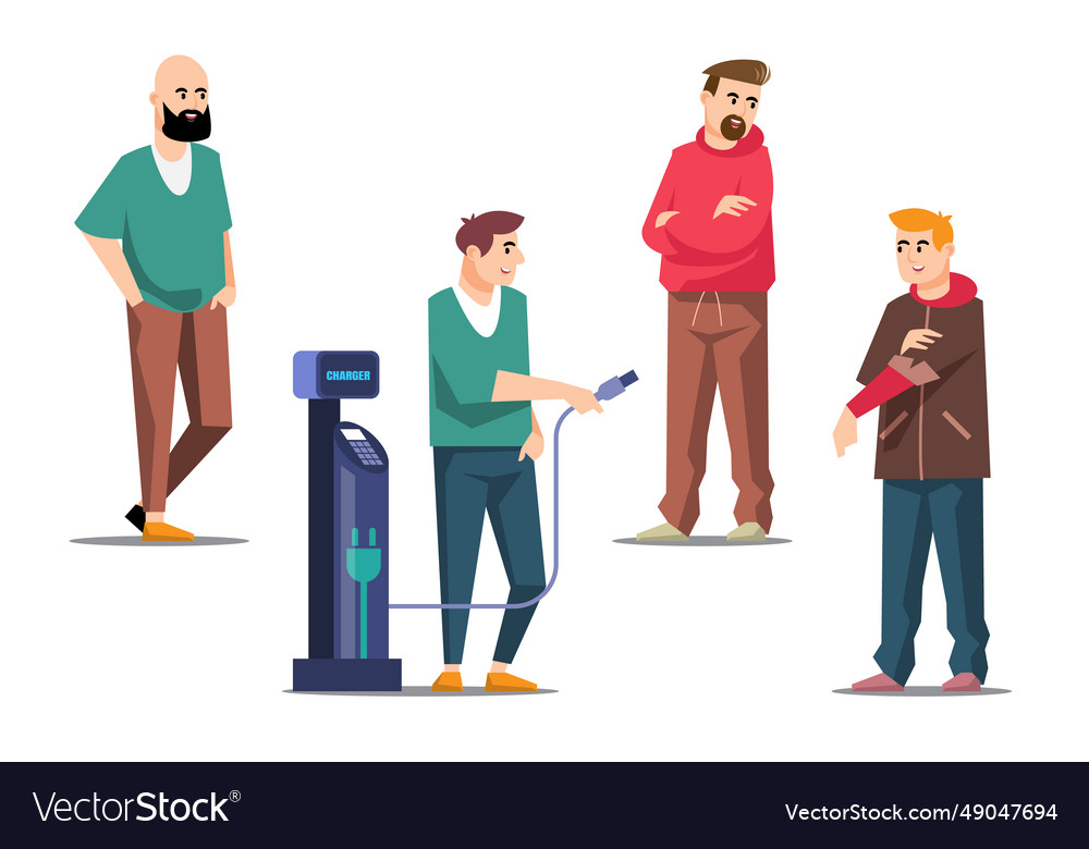 Man character in different situations