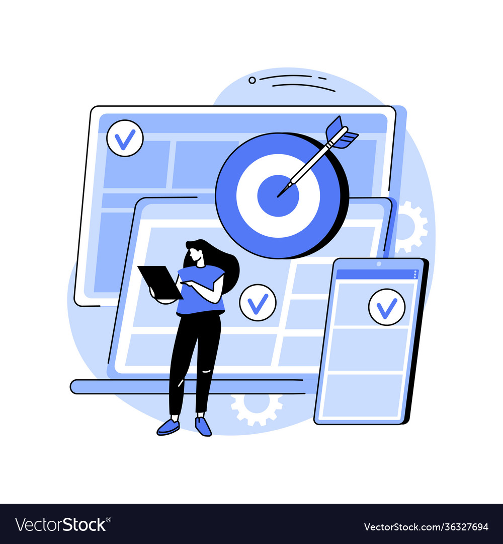 Multi-device targeting abstract concept vector image Multi-device targeting abstract concept