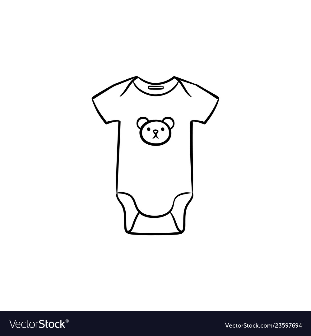 Download Newborn bawear hand drawn outline doodle icon Vector Image