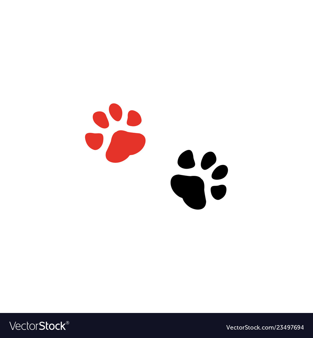 Paw print couple icons Royalty Free Vector Image