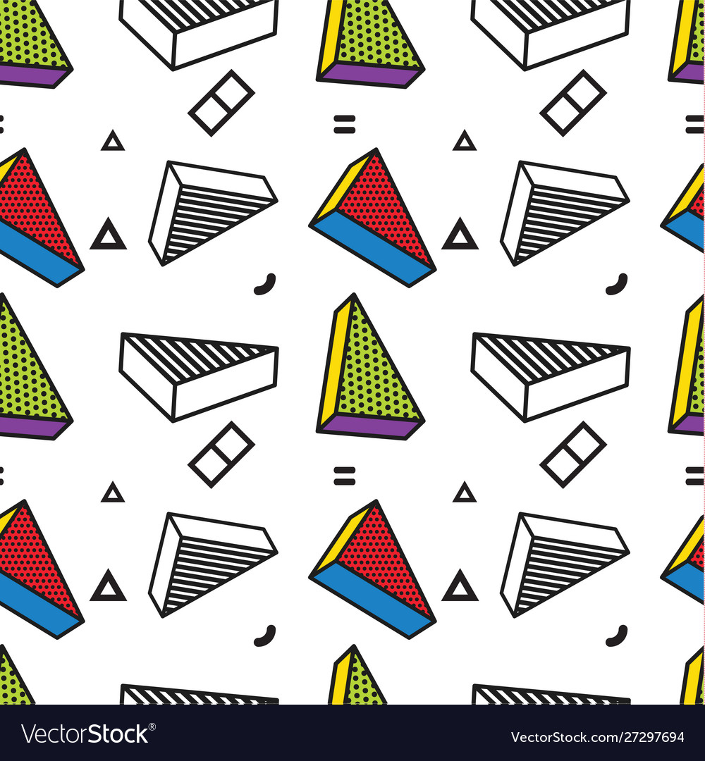 Seamless pattern colorful with 3d graphic