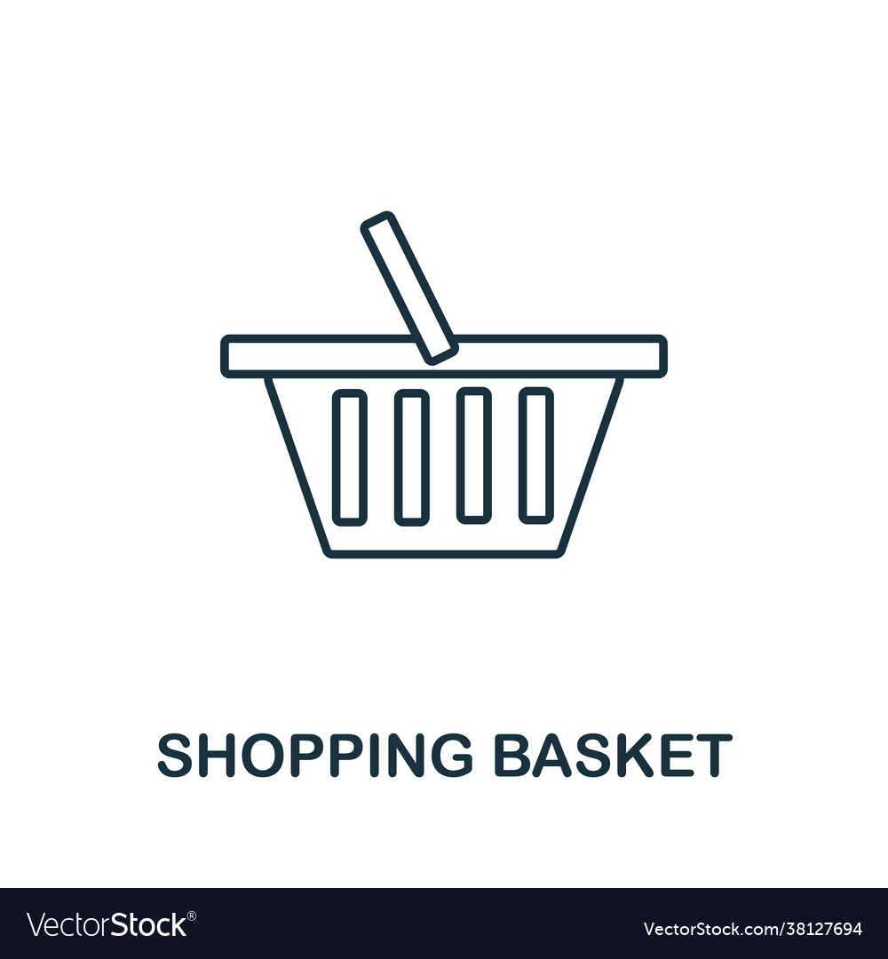 Shopping basket icon line style symbol from