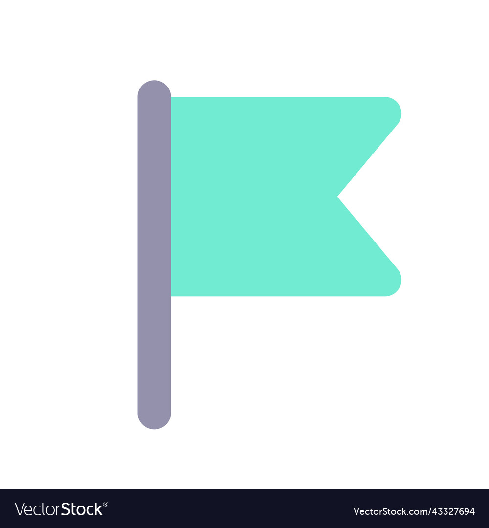 Simple flag for report flat color ui icon vector image Simple flag for report flat color ui icon