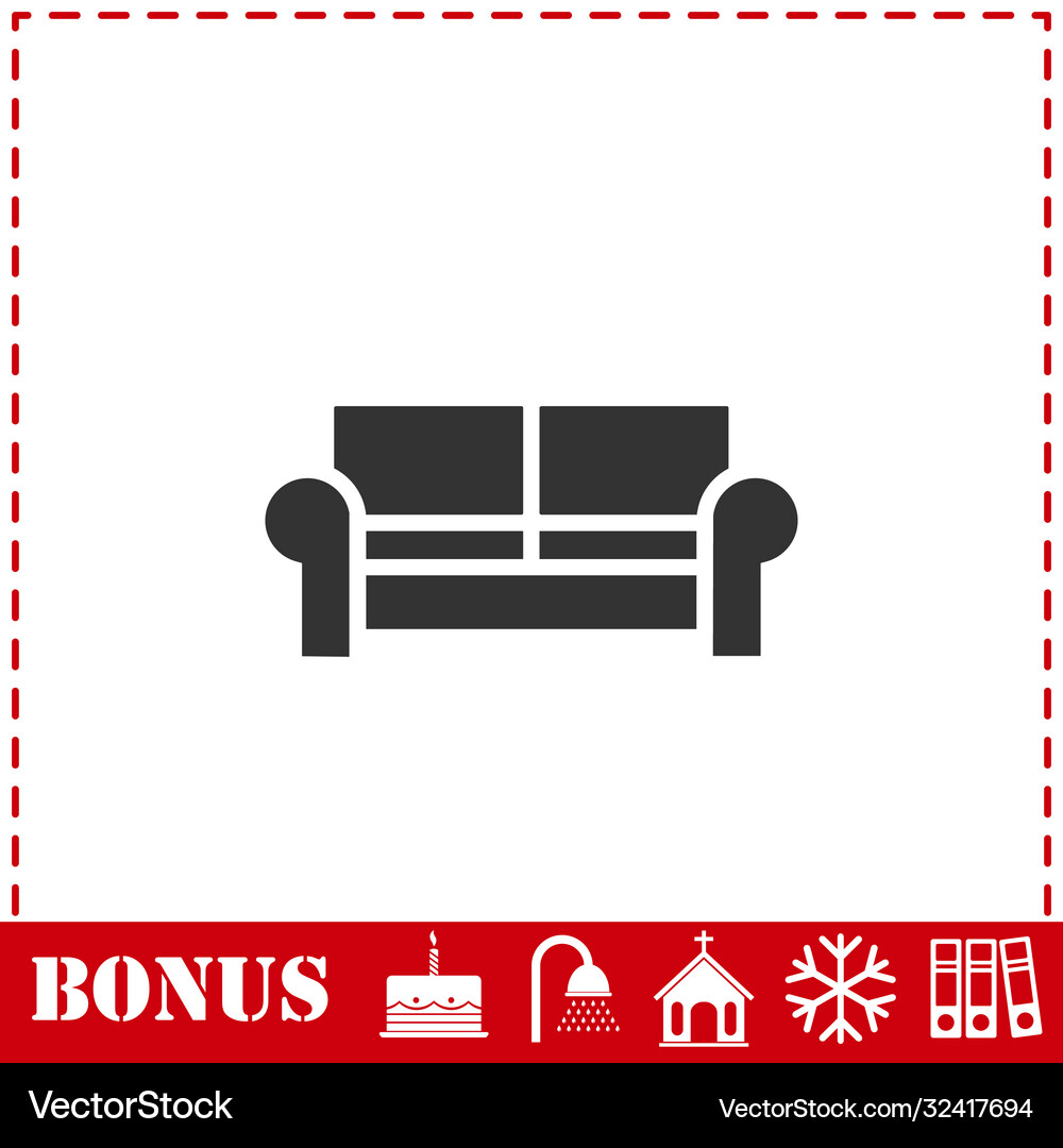 Sofa icon flat Royalty Free Vector Image - VectorStock