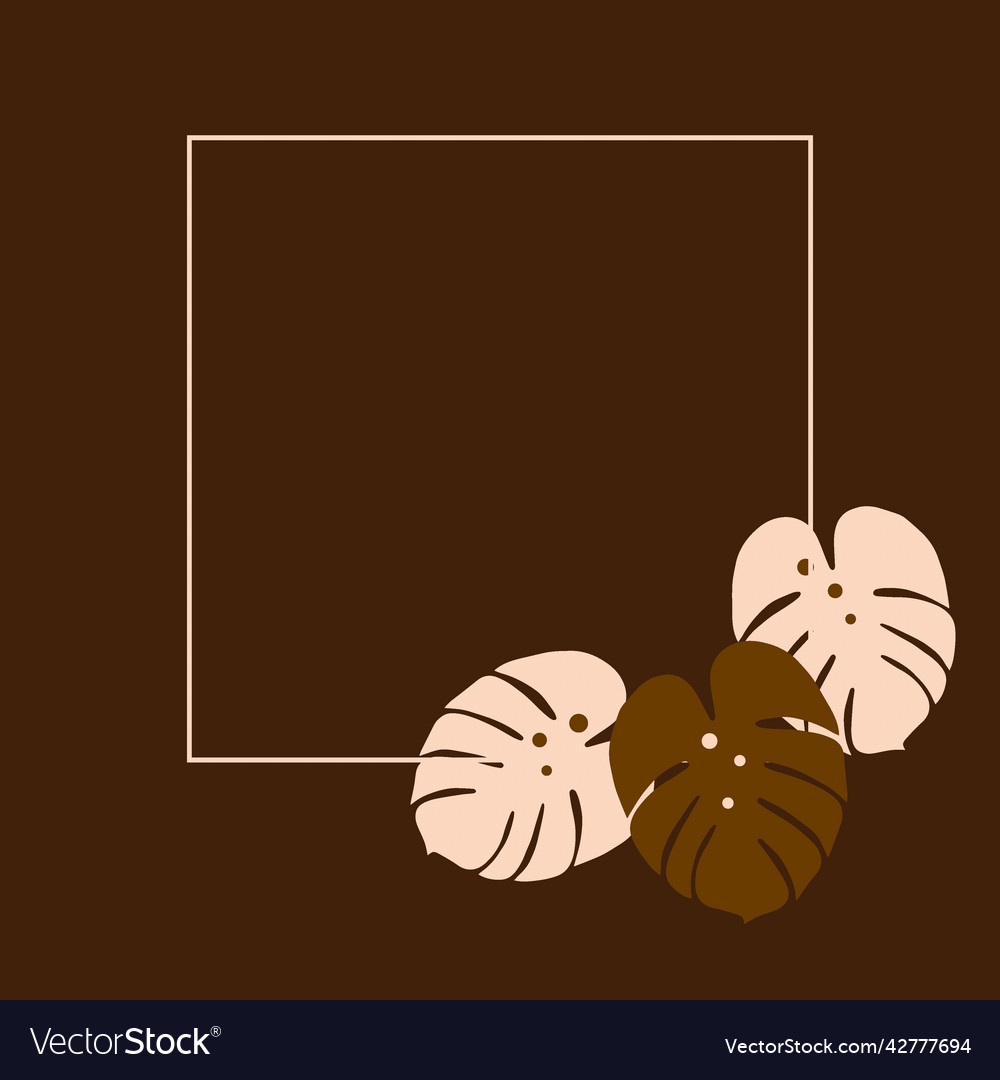 Square frame with an abstract image of monstera vector image Square frame with an abstract image of monstera