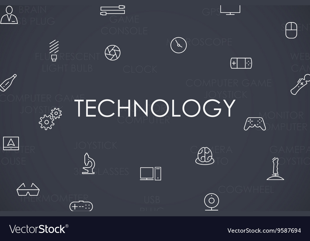 Technology thin line icons