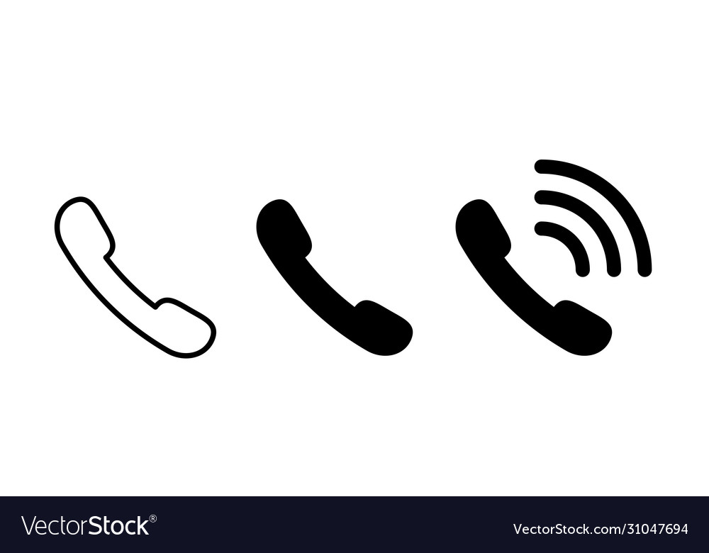 Telephone icon isolated elements set call vector image Telephone icon isolated elements set call