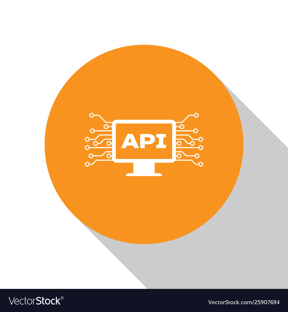 White computer api interface icon isolated vector image White computer api interface icon isolated