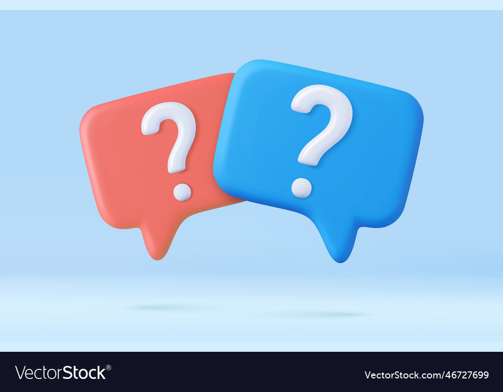 3d speech bubble with question mark Royalty Free Vector