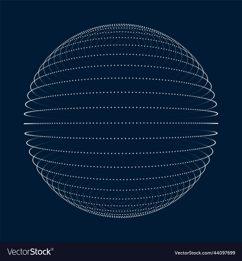Abstract 3d grid globe dots in technology style
