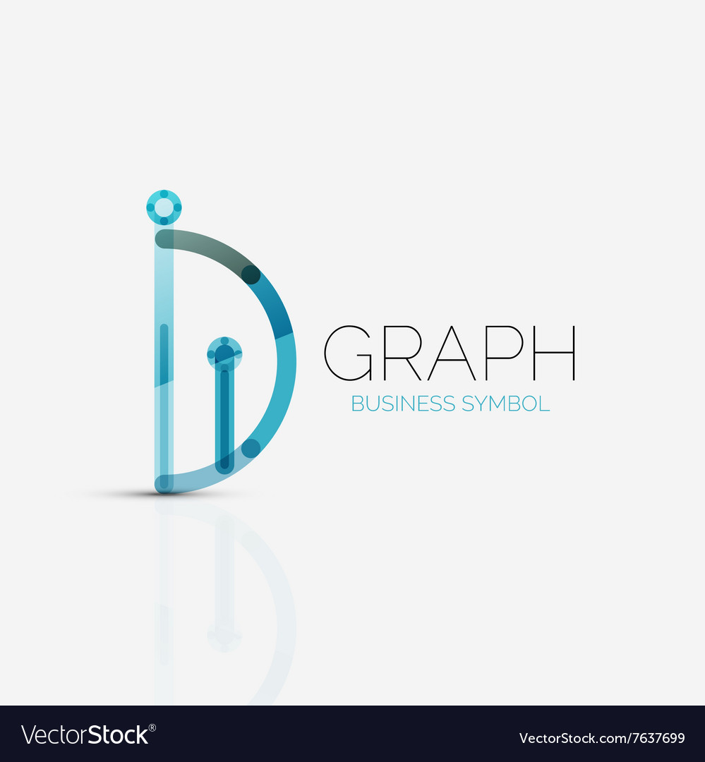 Abstract logo idea linear chart or graph