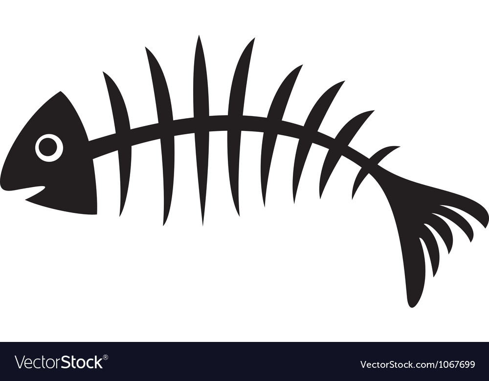 Black fish bone Royalty Free Vector Image - VectorStock