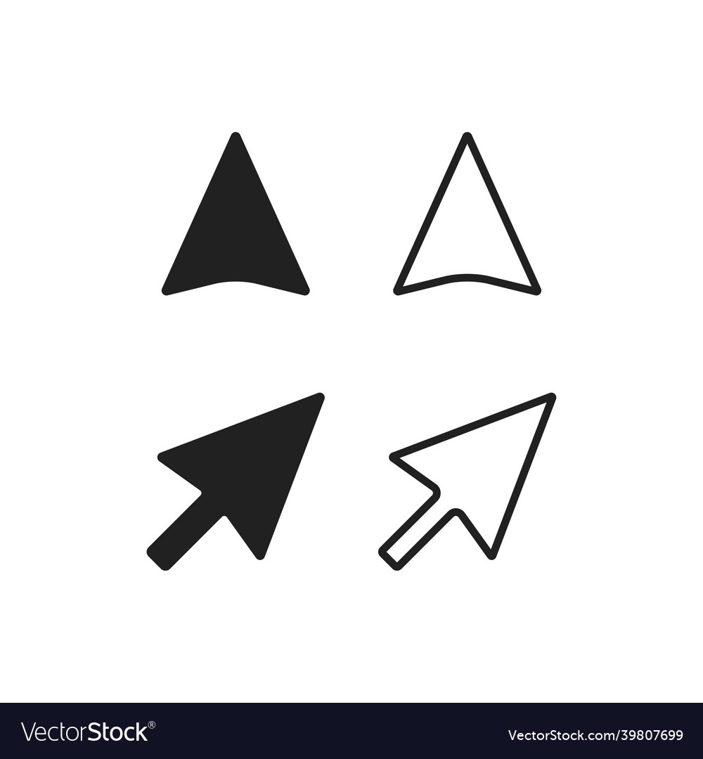 Blask und Line Cursor für Web site Design Pfeil vector image Blask und Line Cursor für Web site Design Pfeil