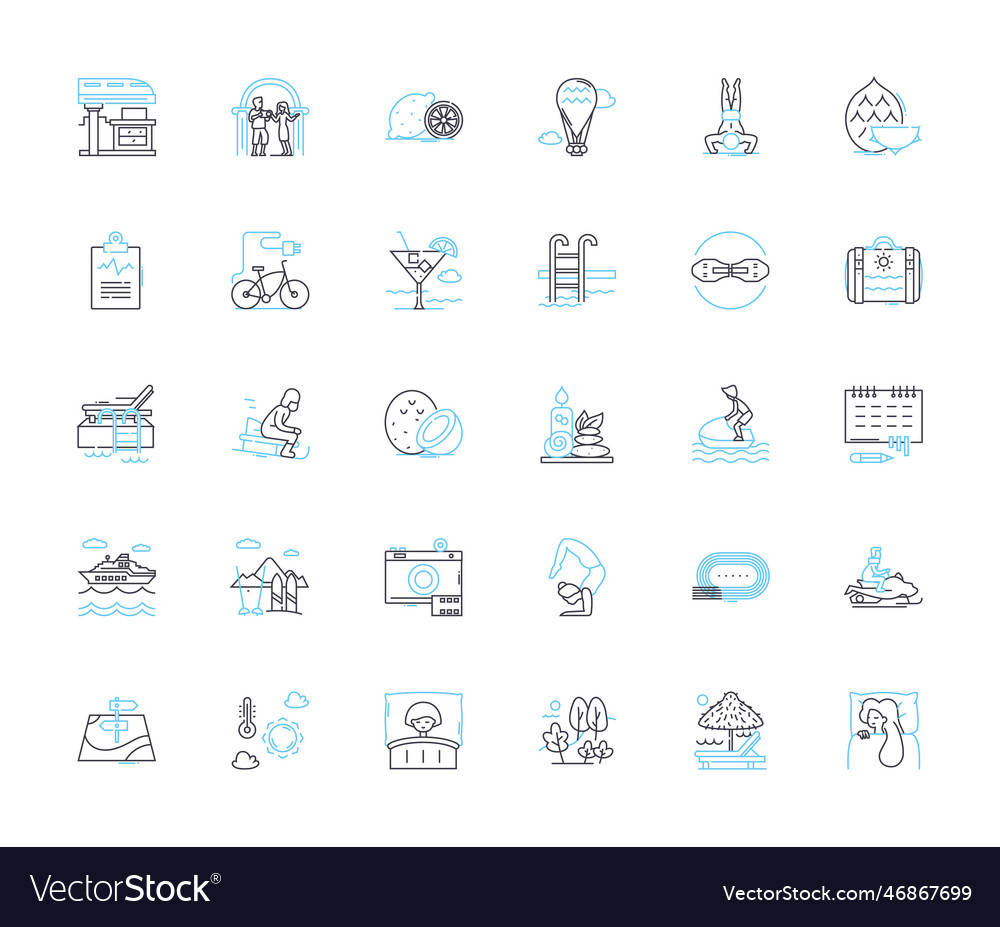 Clean eating linear icons set nutrition