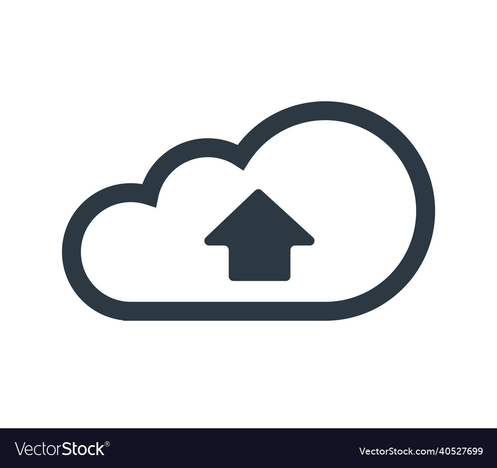 Cloud computing with upload icon vector image Cloud computing with upload icon