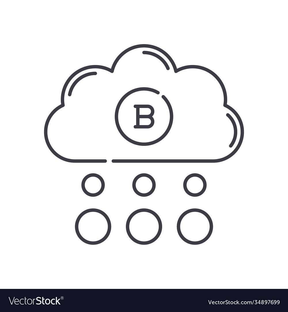 Cloud pool icon linear isolated vector image Cloud pool icon linear isolated