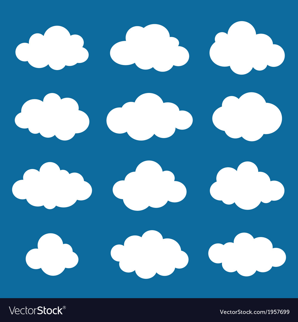 Clouds collection cloud shapes pack Royalty Free Vector