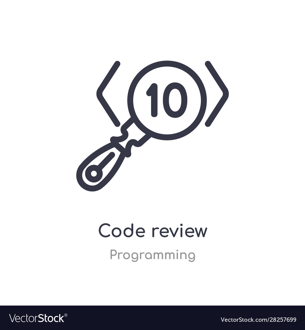 Code review outline icon isolated line from