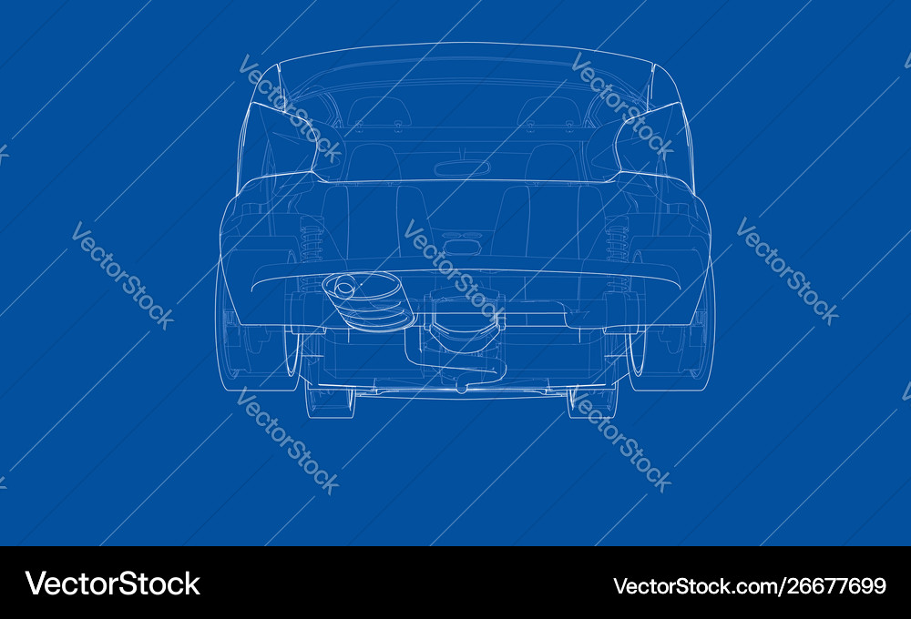 Concept car rendering 3d Royalty Free Vector Image