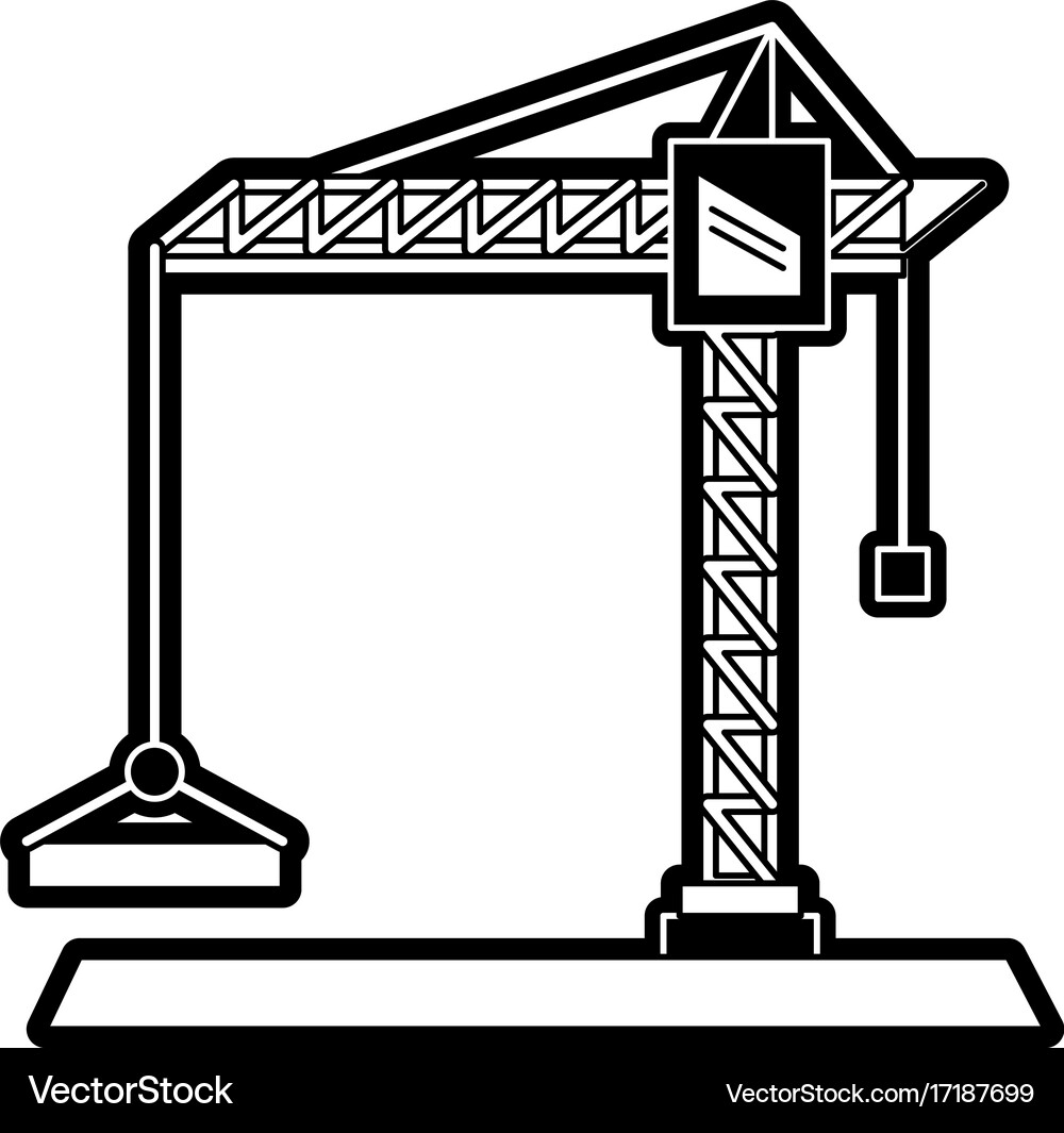 Construction crane tower Royalty Free Vector Image