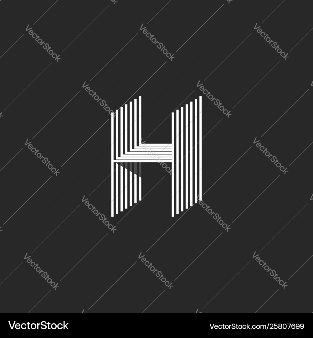 Creative 3d logo h letter monogram thin parallel Vector Image