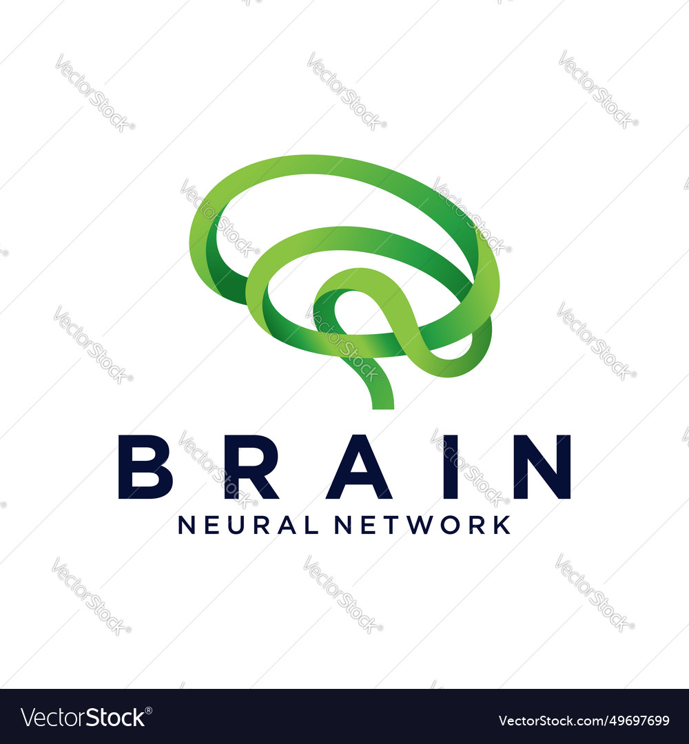 Creative brain color logo genius smart symbol Vector Image