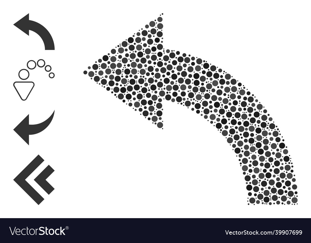 Dotted rotate left composition of round dots vector image Dotted rotate left composition of round dots