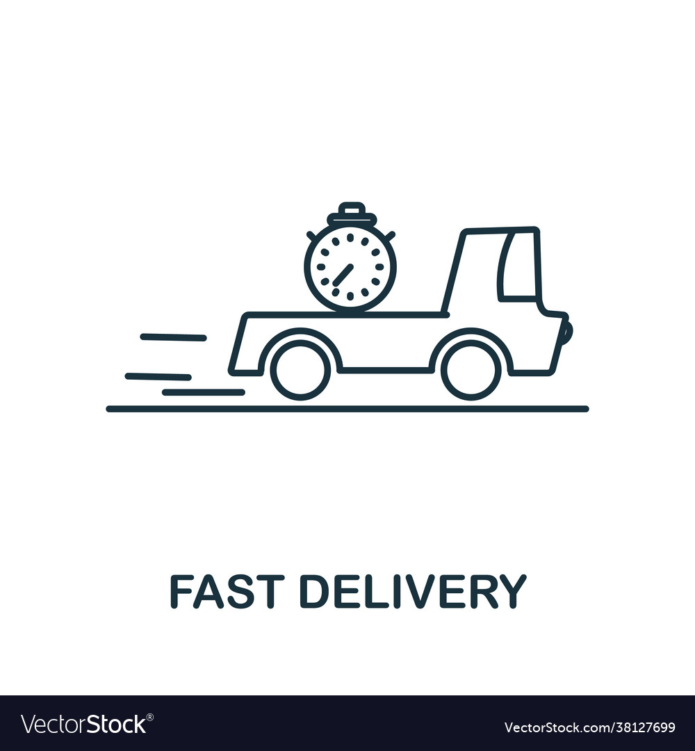 Fast devivery icon line style symbol from
