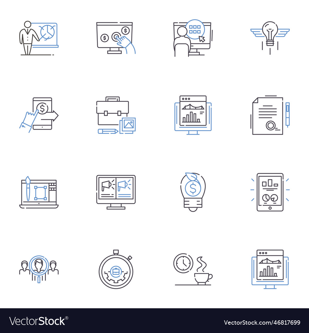 Inception direction line icons collection mind