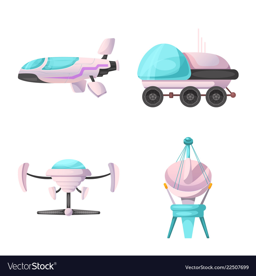 Isolated object of mars and space sign collection vector image Isolated object of mars and space sign collection