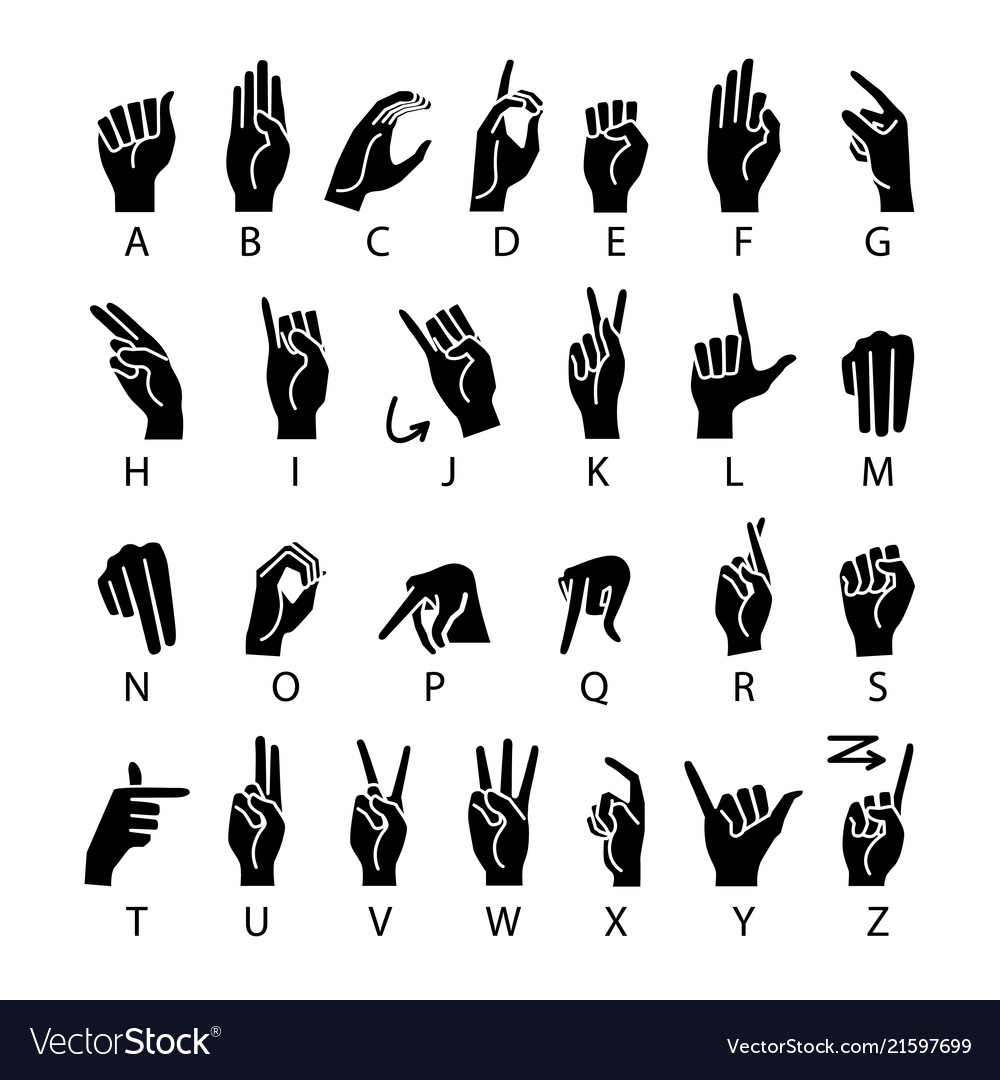 Language Deaf Mutes Hand American Sign Royalty Free Vector 