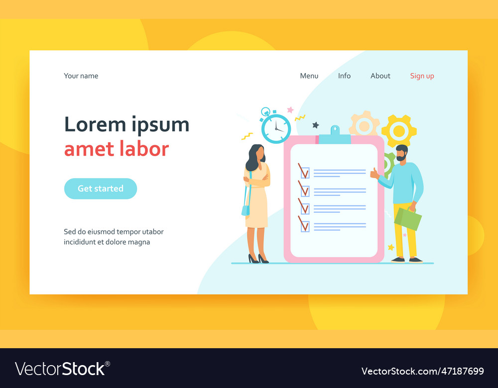 Managers with task list vector image Managers with task list
