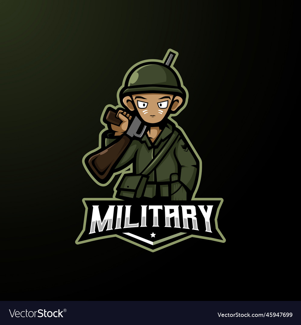 Military mascot logo Royalty Free Vector Image