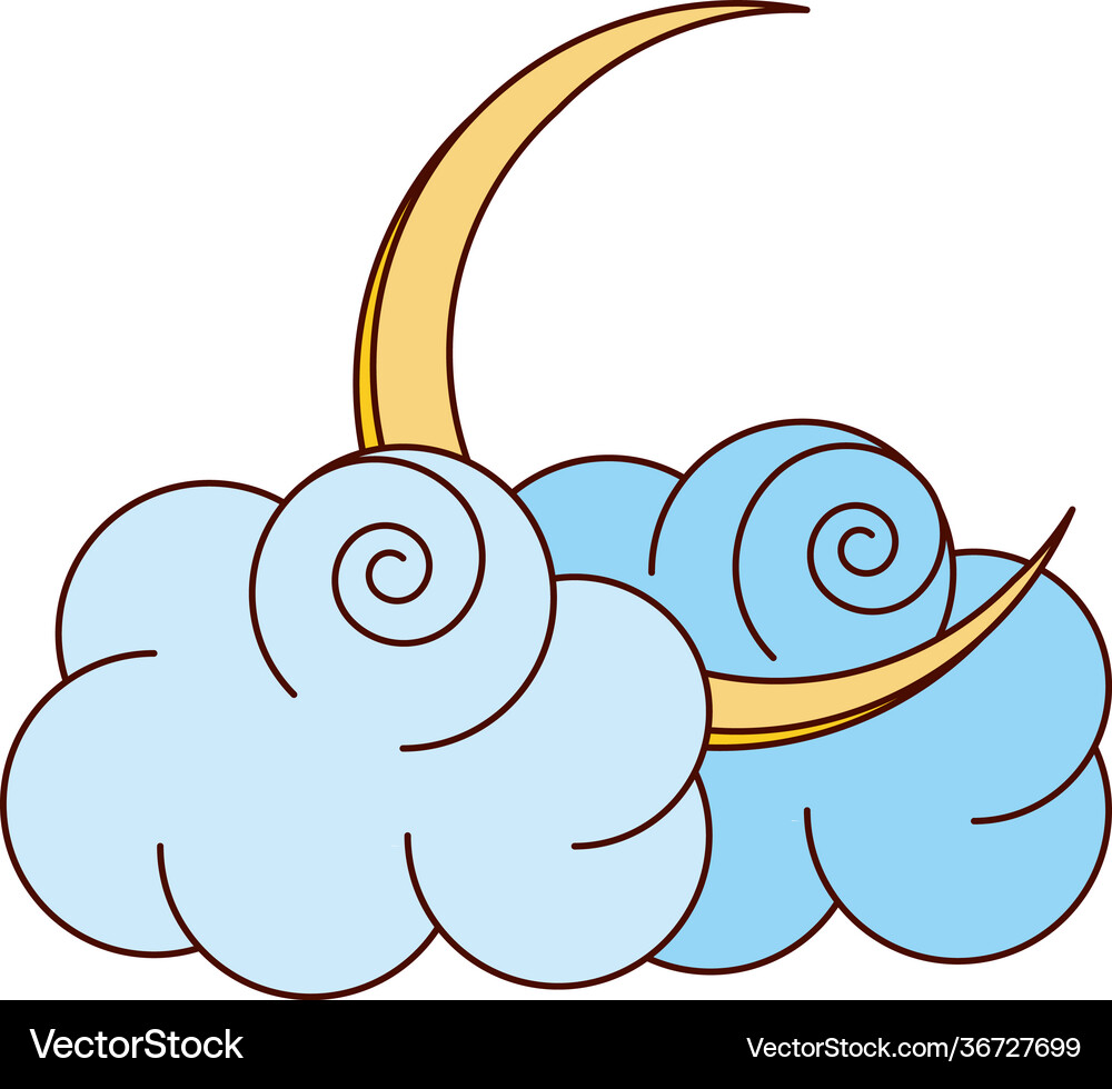 Moon clouds cartoon Royalty Free Vector Image - VectorStock