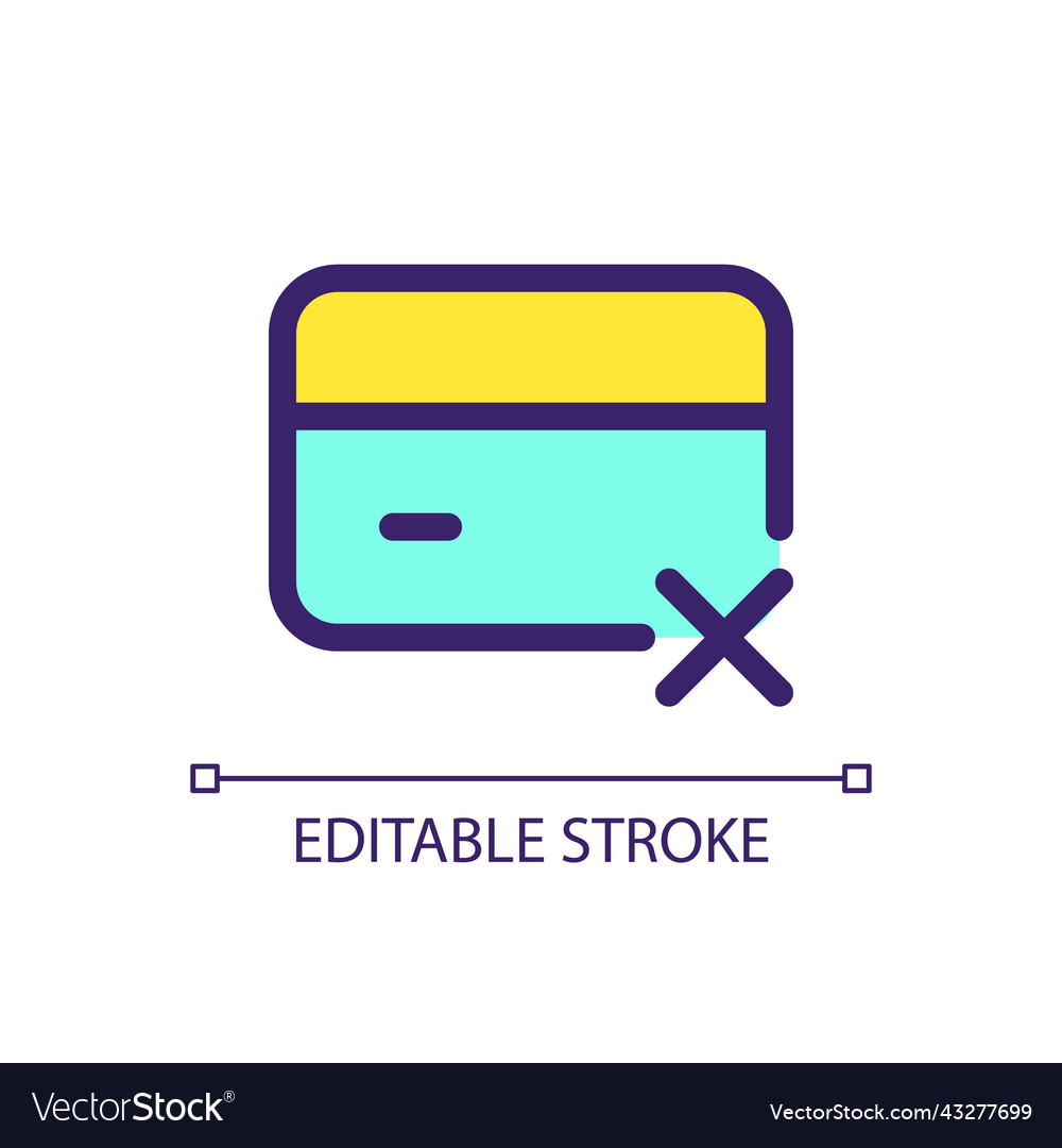 Payment card block pixel perfect rgb color ui icon vector image Payment card block pixel perfect rgb color ui icon